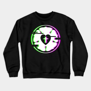 Retro Glitch Luther Rose | Lutheran Church Crewneck Sweatshirt